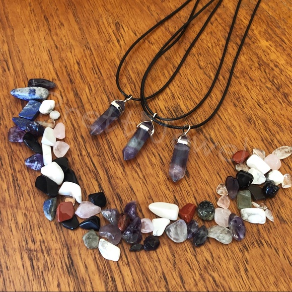 New Rainbow Fluorite Gemstone Necklace - Picture 5 of 9